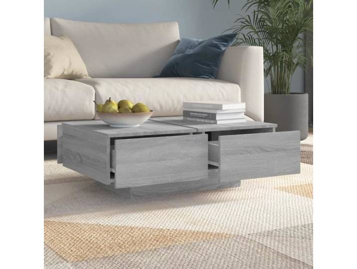 Table basse - CHG - Sonoma gris - 90x60x31 cm - Bois d'ingénierie - Montage requis