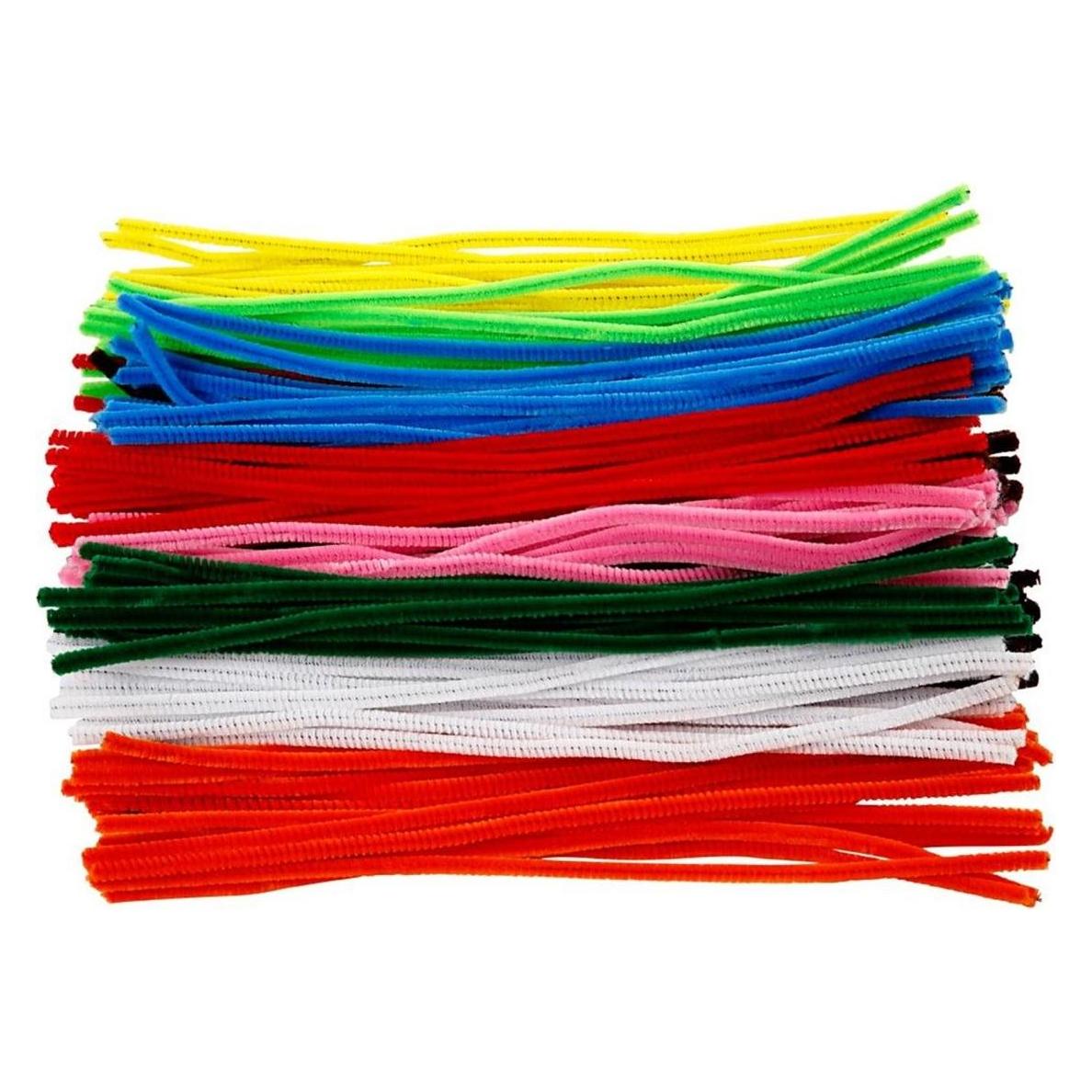 Creativ Company Creative Company Chenilledraad meerkleurig 30 cm lengte, 4 mm dikte - 300 stuks (0.30 m) (51640)