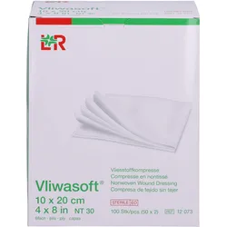 Vliwasoft Vlieskompressen 10x20 cm Steril 6L. 100 ST