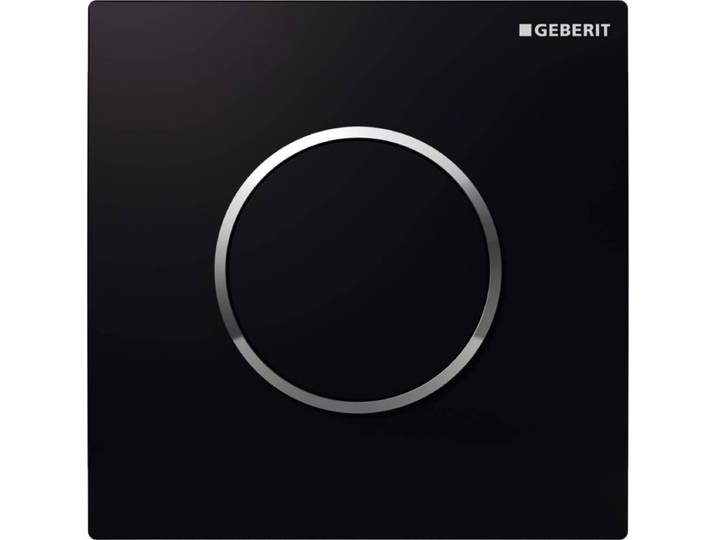 Geberit Type10 urinioir bedieningsplaat - pneumatisch - ronde knop - zwart glans chroom