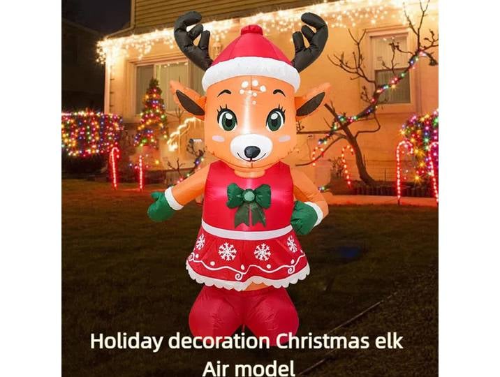 Renne gonflable de noël de 5 pieds, décorations extérieures, cerf gonflable avec LED intégrées pour jardin, pelouse, jouets de décoration de fête intérieure