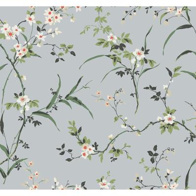 York Wallcoverings Blossom Branches Light Grey Wallpaper