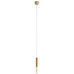 Pendelleuchte aus verspiegeltem, bernsteinfarbenem und gebürstetem Gold-Borosilikatglas, dimmbare 8-W-LED, modernes und elegantes Design – Perenz