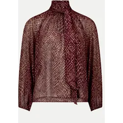Schluppenbluse mit Animal-Print Braun 40