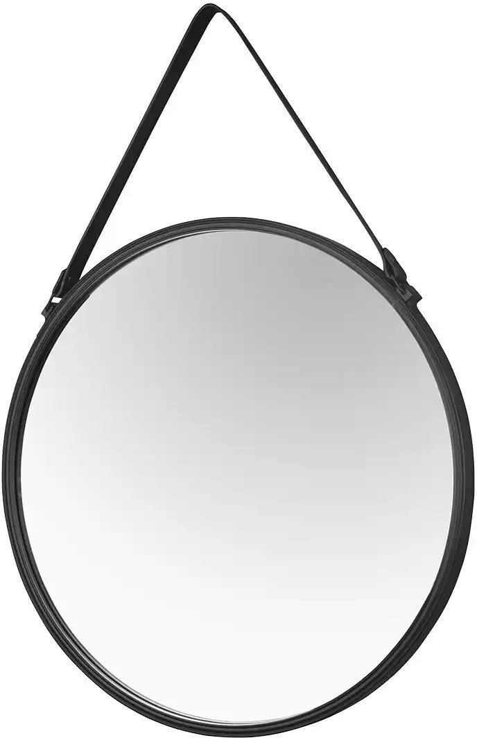 Höffner Spiegel  Odolo ¦ schwarz ¦ Glas,Aluminium,Metall,Kunstleder Ø: 55
