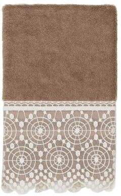 Authentic Hotel and Spa 100% Turkish Cotton Arian Cream Lace Embellished Hand Towel
