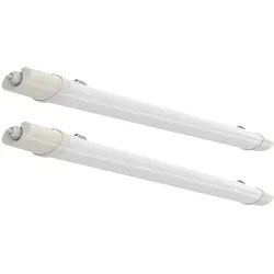 2er Set LED Wannenleuchte Deckenlampe Lager Hallenleuchte Garagen Beleuchtung neutralweiß Feuchtraum Wann