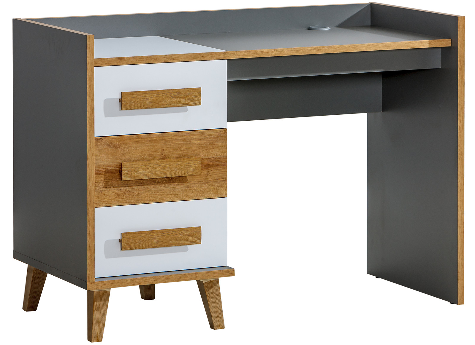 Minio Bureau VISO 8, Riviera / Anthraciet / Wit, B: 120 cm, D: 85,2 cm, H: 55 cm