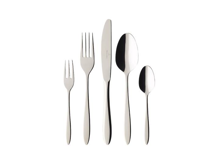 Besteck-Set VILLEROY & BOCH Annalena Tafelbesteck , silber (silberfarben), 30, Edelstahl 18/10, Essbesteck-Sets, Besteck-Set, Robustes Besteck aus hochwertigem Edelstahl