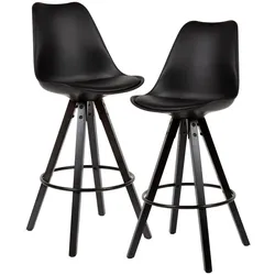 WOHNLING 2er Set Barhocker WL6.126 Kunstleder schwarz