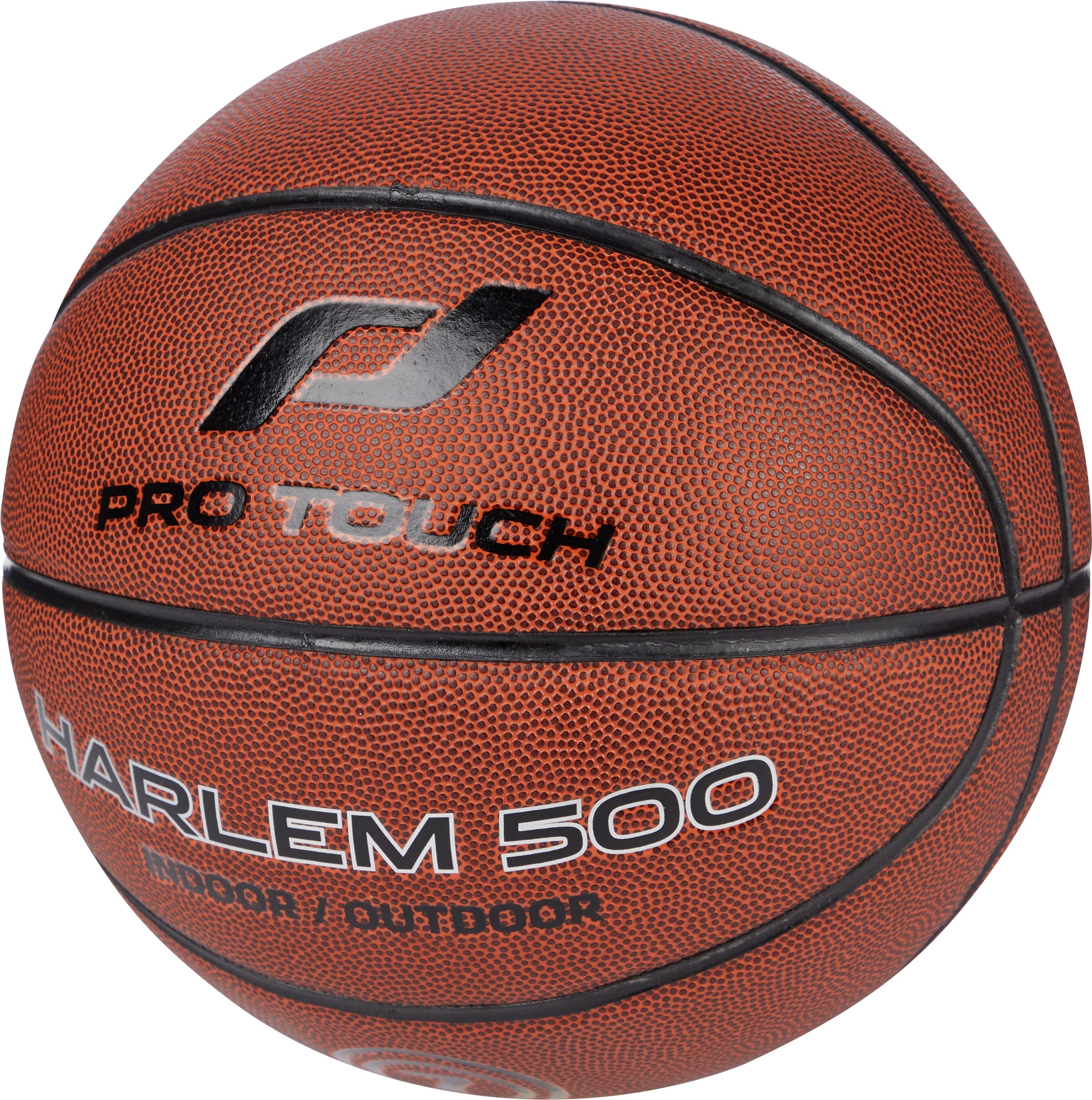 Basketball PRO TOUCH "HARLEM 500 II" Gr. 7, braun (braun, schwarz), Bälle, 7, mit sehr guter Griffigkeit, für Indoor- und Outdoorbereich