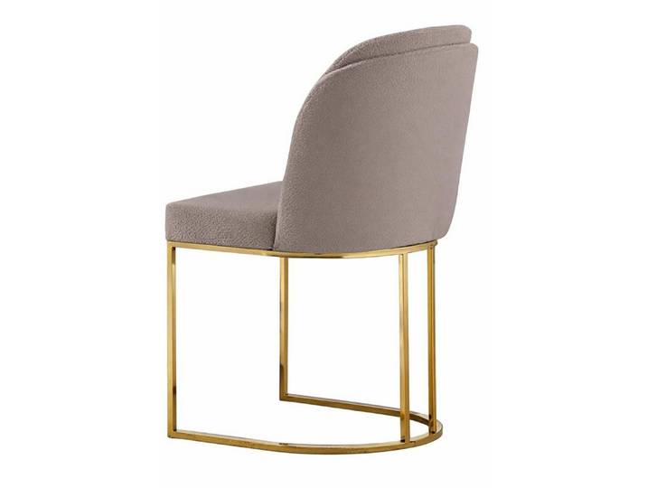 JVmoebel Esszimmerstuhl Eleganter Stuhl mit weichem Stoffbezug und goldfarbenem Metallrahmen