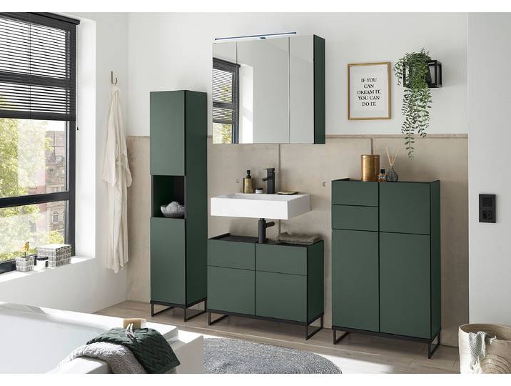 Meuble sous-vasque 80cm Vert/Vert foncé