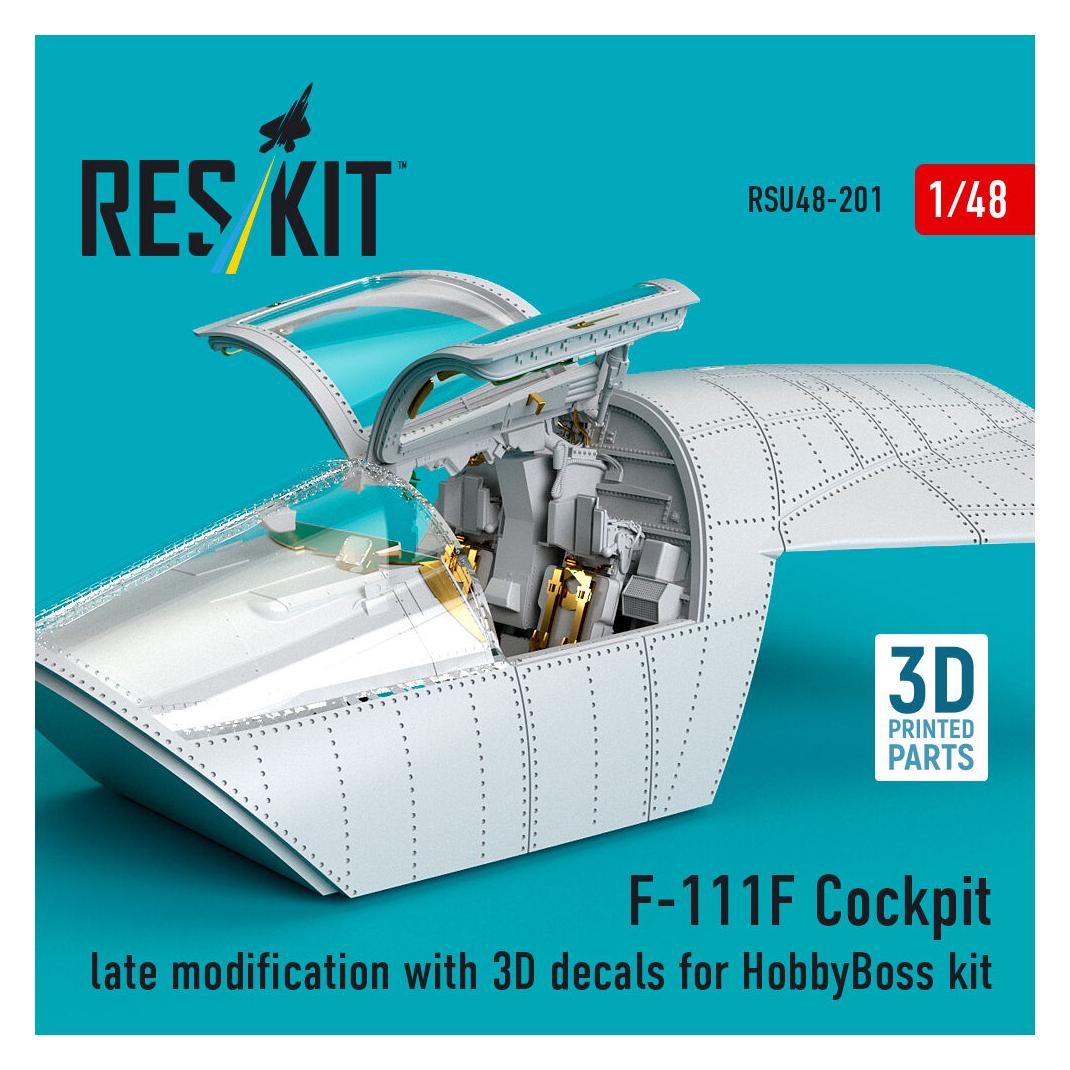ResKit F-111F Cockpit late modification with 3D decals for HobbyBoss kit (3D Printed) (RSU48-0201)