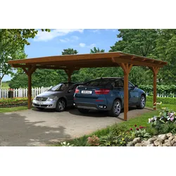 Skan Holz Carport Odenwald 640 x 541cm nussbaum Holzcarport
