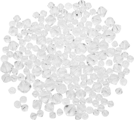 Facettierte Glasperlen, transparent, 4–8 mm Ø, 50 g