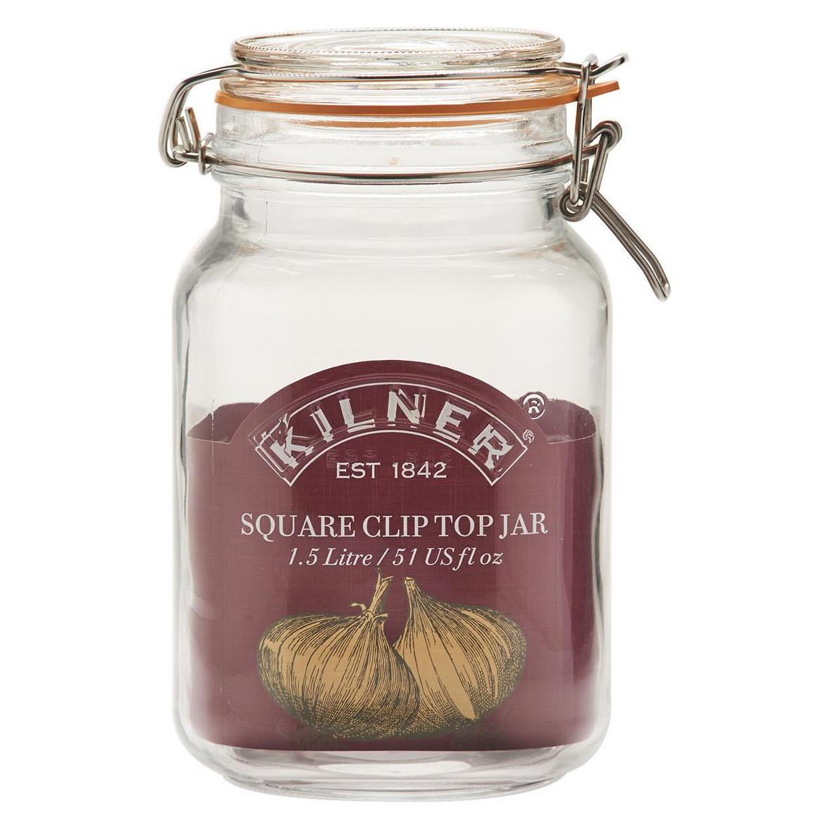 Kilner Quadratisches Bügelverschluss Glas, 1,5 Liter (1.50 l) (23330881)
