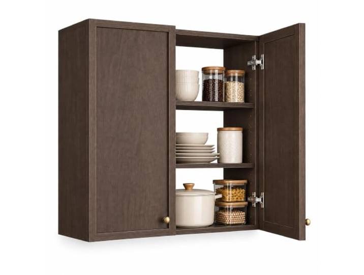 Küchen-Wandaufbewahrungsschrank, Vorratsorganizer, Schwebender Wandschrank Aluminium, Soft-Close-Scharniere, für Küche, Esszimmer, Vorratskammer, Hotel und Restaurant(28in/70cm)