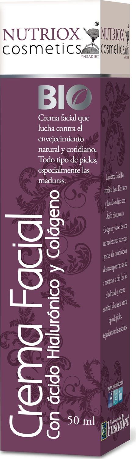 Nutriox Cosmetics Crema Facial Ácido Hialurónico y Colágeno 50 ml