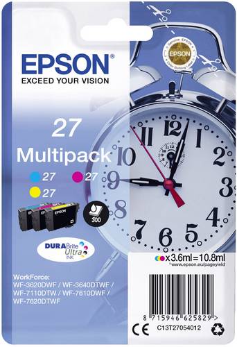 Epson Druckerpatrone T2705, 27 Original Kombi-Pack Cyan, Gelb, Magenta C13T27054012