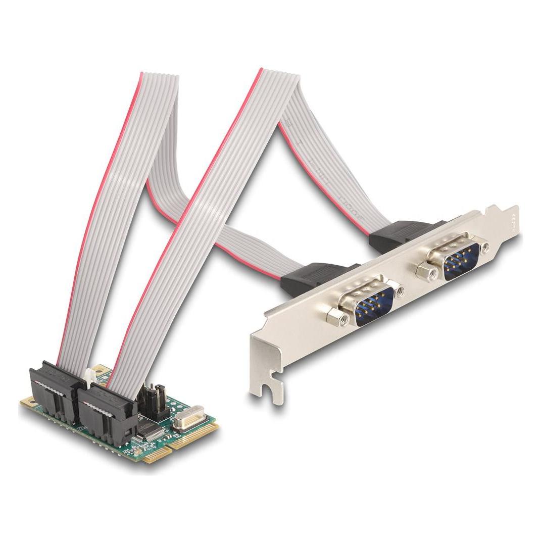 Delock Mini PCIe I/O PCIe full size 2 x Seriell RS-232 mit S (95276)
