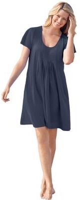 Plus Size Women's Box-Pleat Cover Up by Swim 365 in Navy (Size 30/32) Swimsuit Cover Up