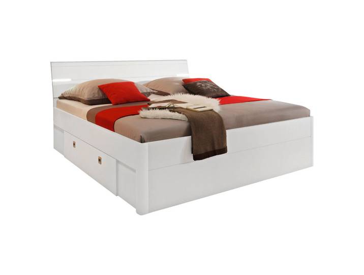 Mid.you Stauraumbett, Weiß, 180x200 cm, Beleuchtung, Schlafzimmer, Betten, Stauraumbetten