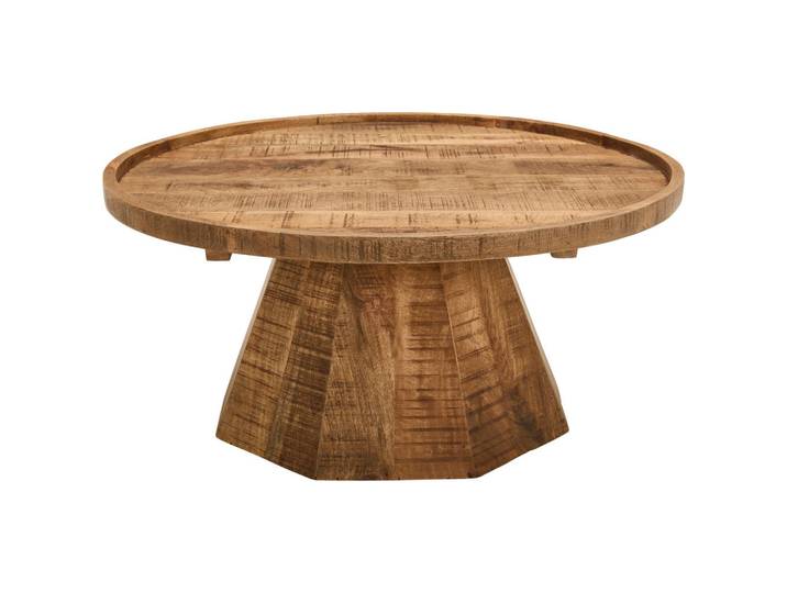 Carryhome Couchtisch, Natur, Holz, Mangoholz, massiv, rund, konisch, 80x40x80 cm, Holzmöbel, Holztische, Couchtische Holz