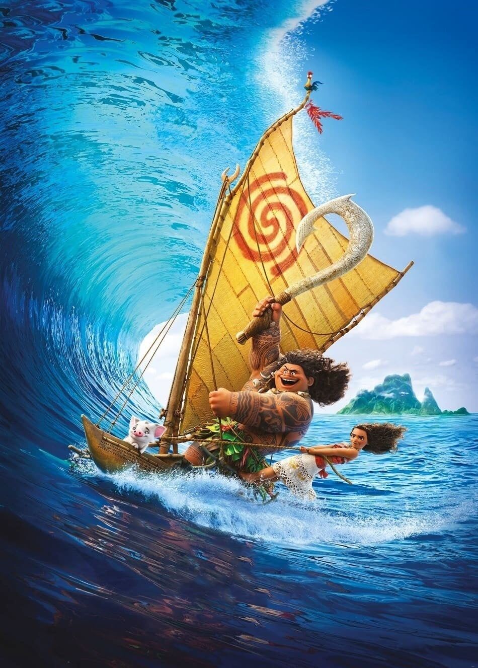 Komar Into Adventure Fotobehang Disney - Moana Ride the Wave - IADX4-010   4055065410109   Behang