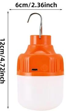 Daily Deals Depot High Brightness Portable USB Rechargeable LED Pendant Light, Waterproof Outdoor Lamp Ideal For Camping, Emergency orange