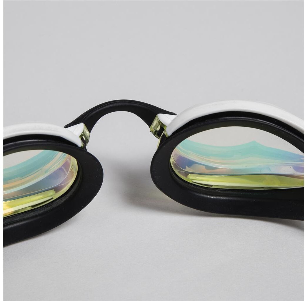 Schwimmbrille ARENA "Cobra Ultra Swipe Mr yellow copper/white", bunt (weiß, schwarz), Sportbrillen, Schwimmbrille, Wetttkampfschwimmbrille weiß, schwarz Einheitsgröße