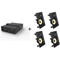 Vivolink Audiopack Subwoofer + 4 x (110 W), HiFi + Heimkino Lautsprecher, Schwarz