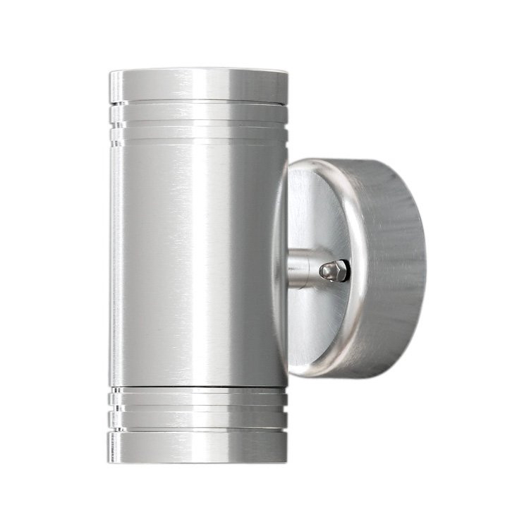 Konstsmide Monza Up & Down wandlamp in metaalgrijs aluminium voor in de tuin