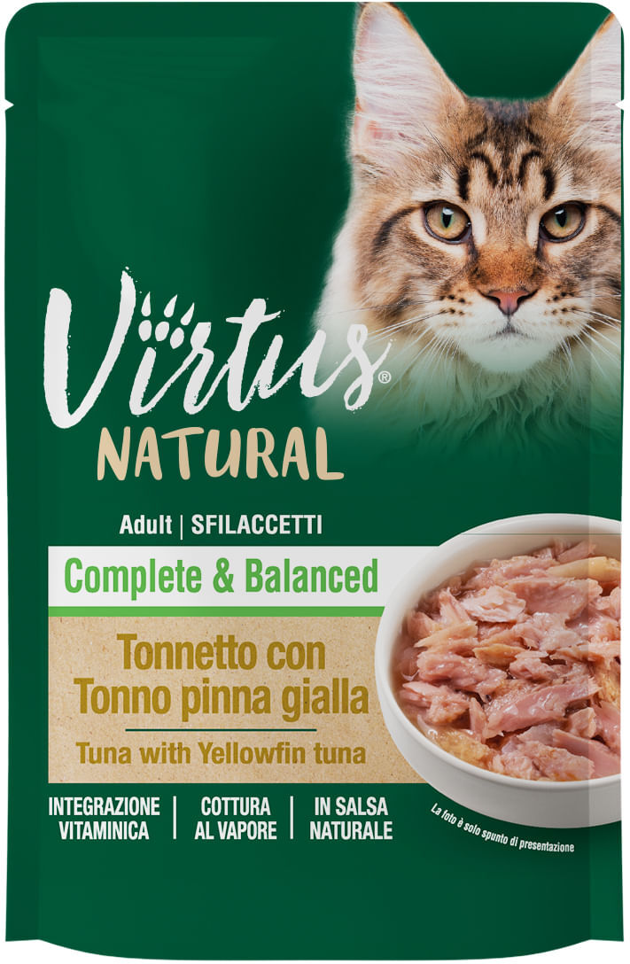 Virtus Cat Adult Natural & Complete Busta Multipack 18x70g TONNETTO PINNA GIALLA