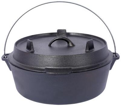 PRIMEPLUS Pre-Seasoned 4.5-qt Cast Iron Camping Dutch Oven