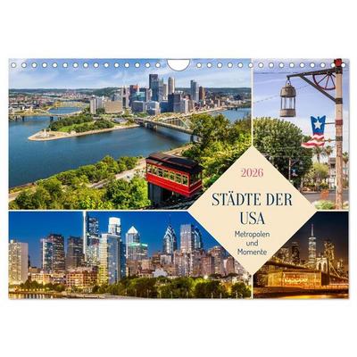Städte der USA - Metropolen und Momente (Wandkalender 2026 DIN A4 quer), CALVENDO Monatskalender