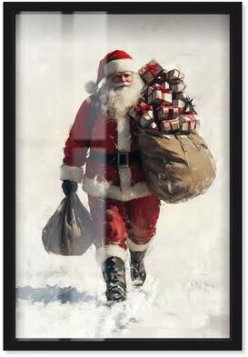 Christmas Gift Delivery Wall Decor Shadowbox Print by Art Remedy