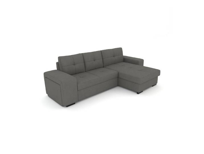 foamnova Ecksofa Treviso, B 268 cm, Hocker in der Armlehne integriert, Geradlinig, abgesteppte Polster, fester Sitz & integrierter Hocker