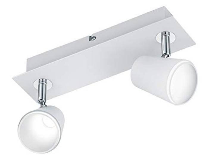 Trio Leuchten 573190107 Lampe de table Nickel mat/chromé/\, Chrome\, Weiß\, 16.0 x 28.5 x 9.5 cm