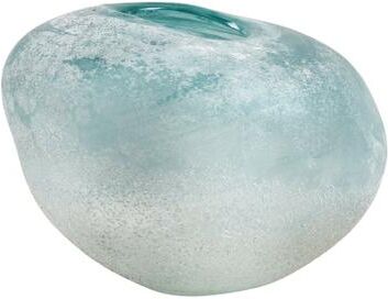 Atlas Lighting and Home Atlas Haweswater Frosted Turquoise and White Glass Vase