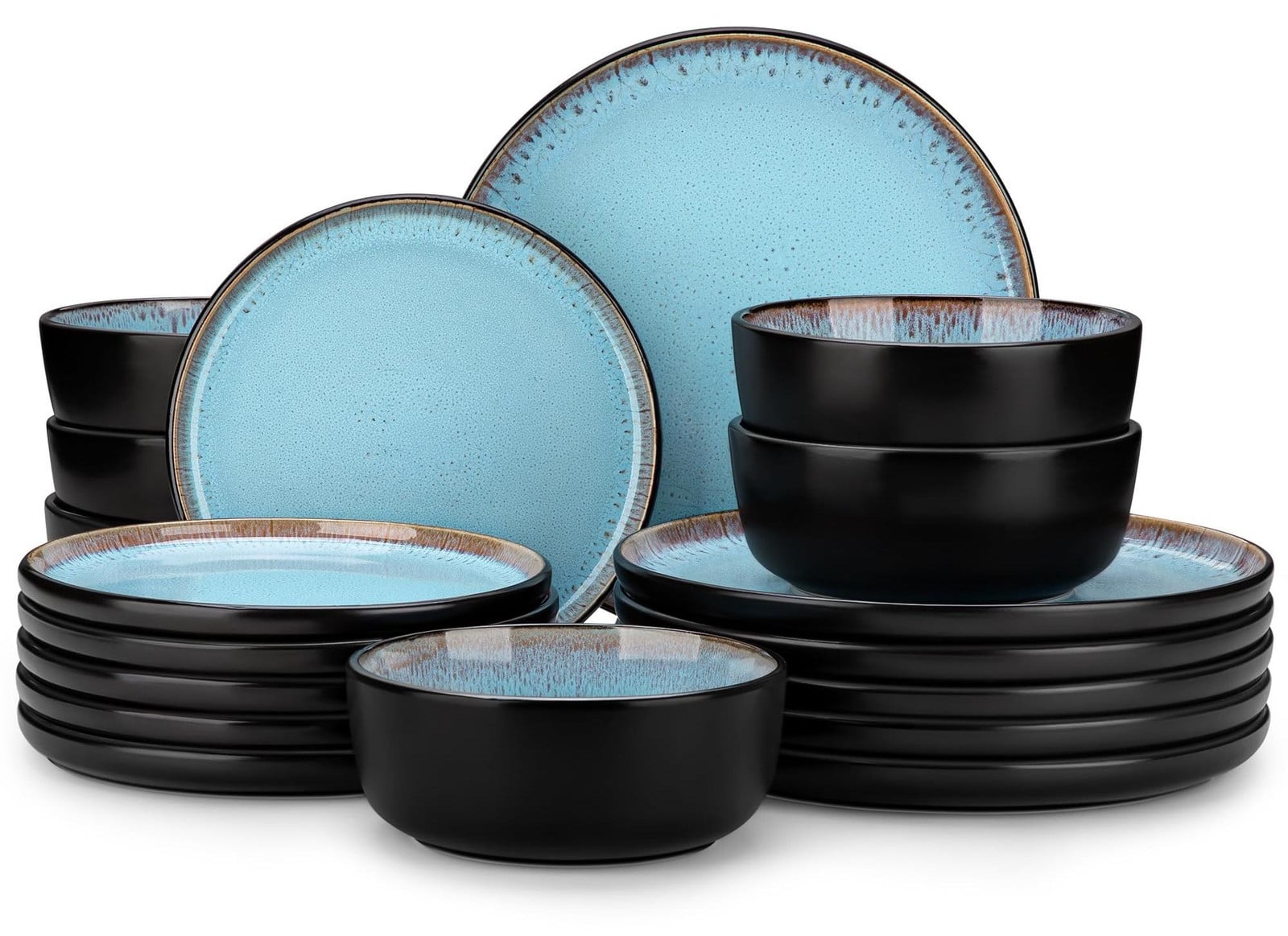 18-delige diner servies set met reactive glaze