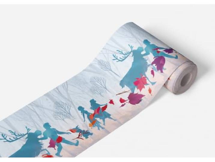 AG Design Frozen 2 Silhuette Disney Frise murale décorative pour chambre d'enfant 5 m x 14 cm WBD 8160 PVC Bleu 0\,1 m
