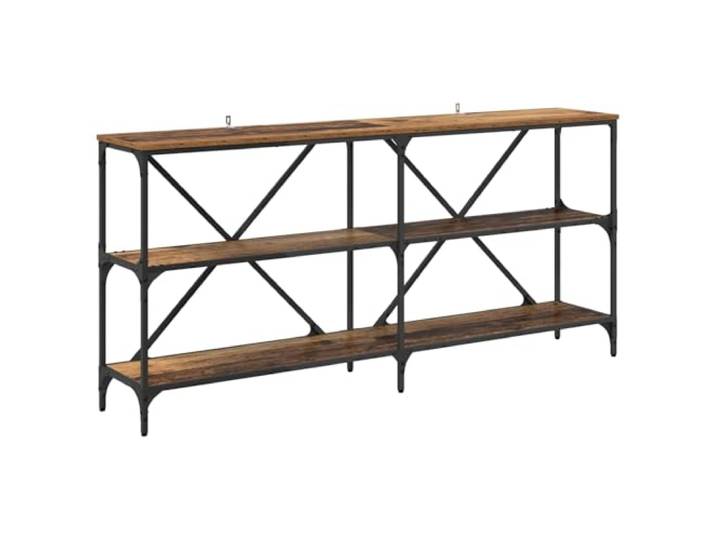 LMTYOENFG Konsolentisch Altholz-Optik 160x30x75 cm aus Holzwerkstoff Schmaler Beistelltisch in Altholz-Optik für Flur und Wohnzimmer mit stabilen Ablageflächen für Dekoration und Bücher.