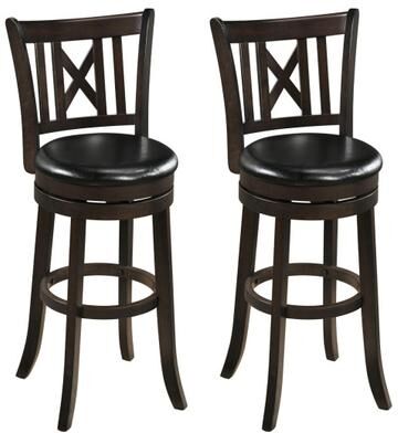Costway Set of 2 Bar Stools Swivel Bar Chairs with Hollowed Backrest and Footrest-30 inches