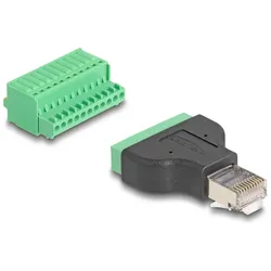 DELOCK RJ50 Stecker zu Terminalblock Adaptermit Drucktaster