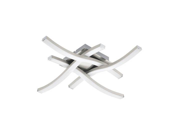 Eglo Led-Deckenleuchte, Weiss, Nickelfarben, Metall, Kunststoff, länglich, 45x6x45 cm, Lampen & Leuchten, Innenbeleuchtung, Deckenlampe, Deckenlampen
