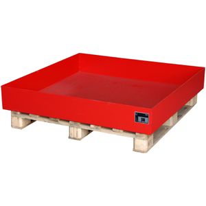 BAUER Auffangwanne 2026, rot, aus Stahl, 120 x 120cm, 230 Liter