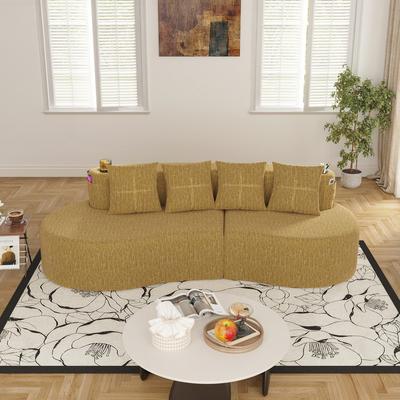 Modern Curved Sectional 3 Seat Minimalist Elegant Half Moon Sofa Compressed Modular Sectional Sofa for Living Room