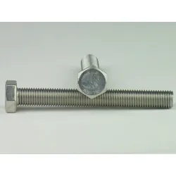 DIN 961 Edelstahl A2 M 10x1,25x100 - Sechskantschrauben, Feingewinde bis annähernd Kopf