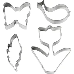 Creativ Company Ausstechformen Set "Frühling", Ausstechformen, Silber